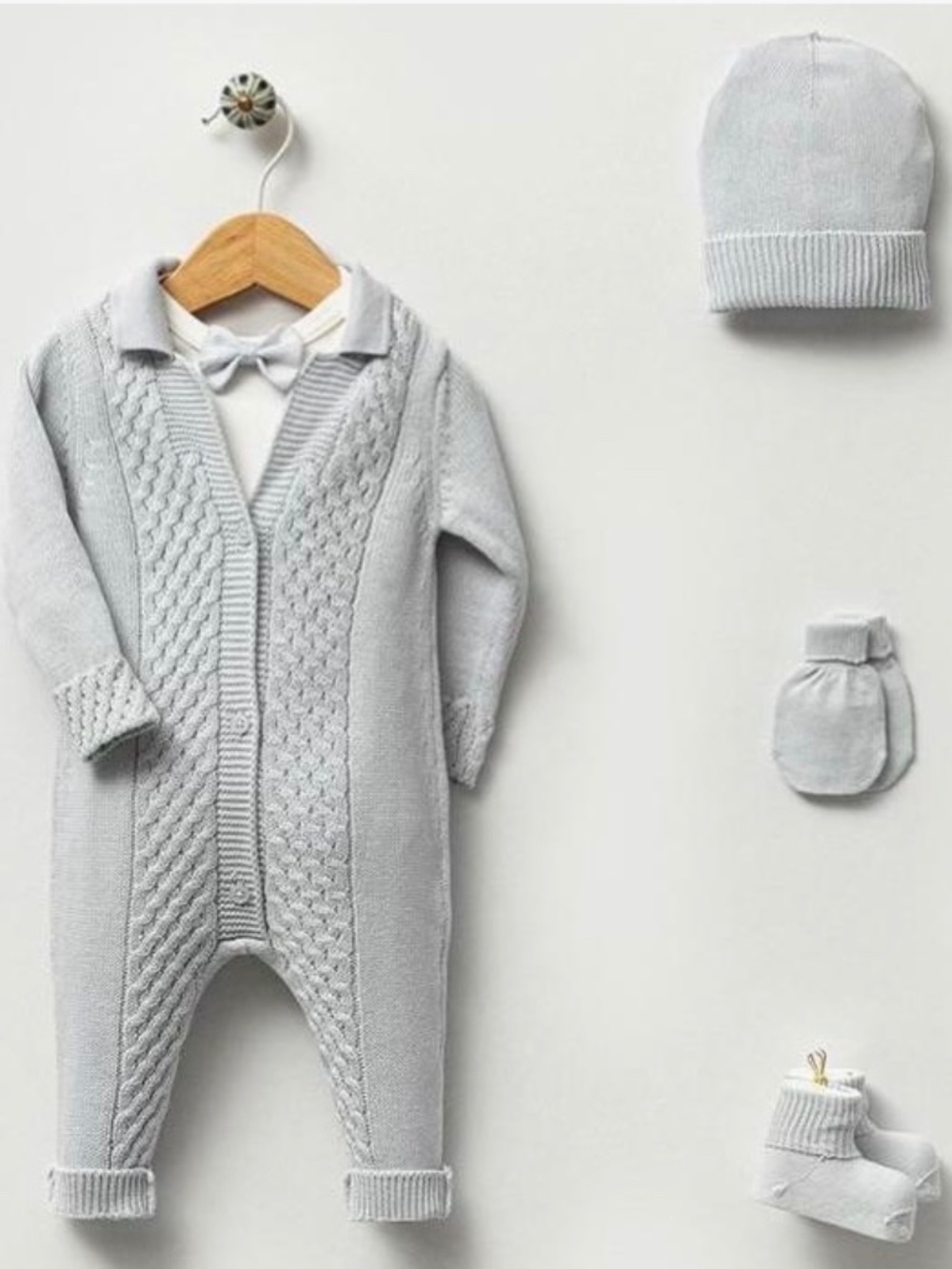 Organic Cotton Baby Boy Knit Gift Set with Blanket for Newborn baby gift
